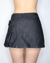 Asymmetrical Denim Mini Skirt (Small) 