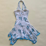 Y2k floral glitter halter dress