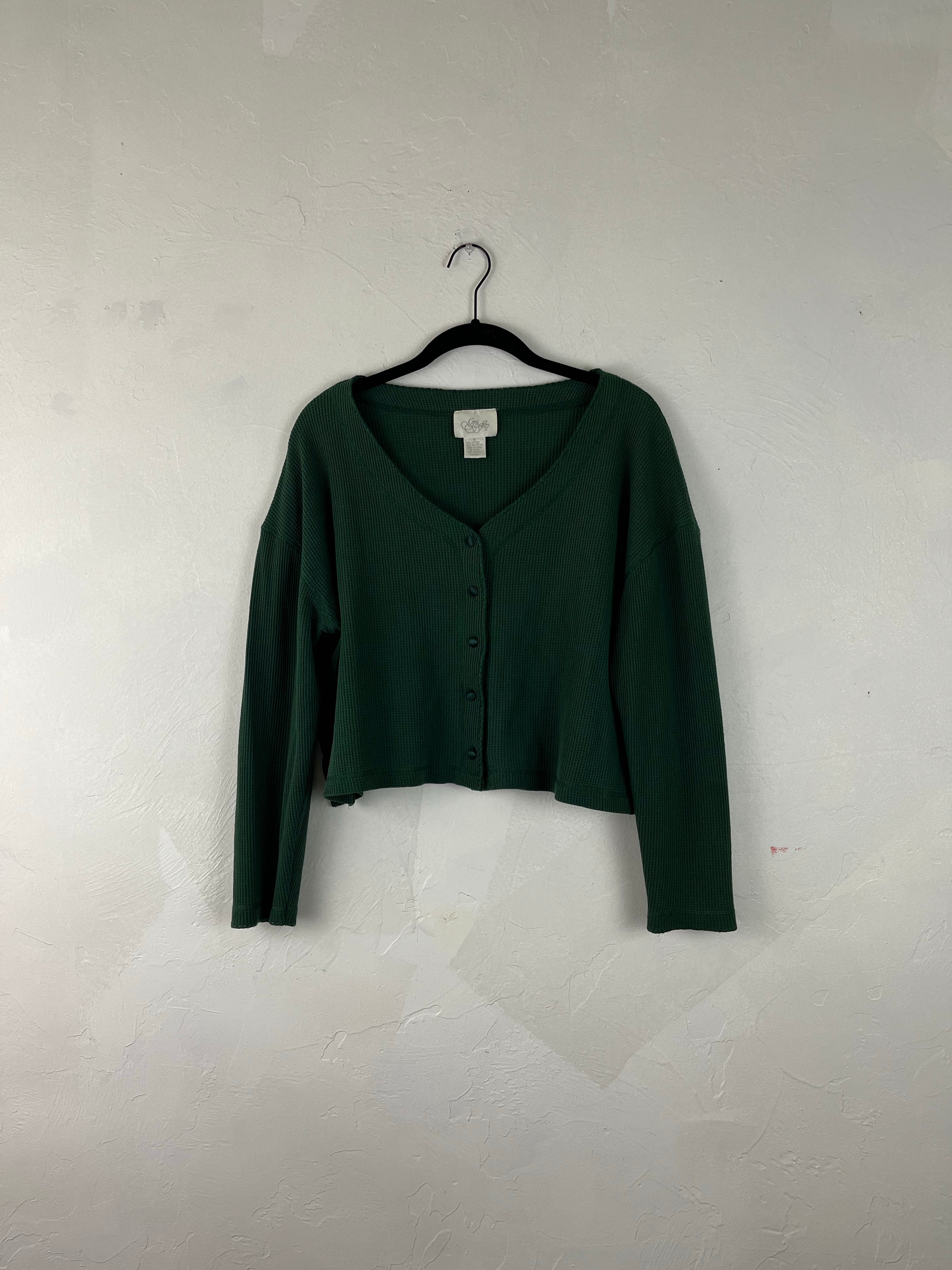 Green thermal cardigan