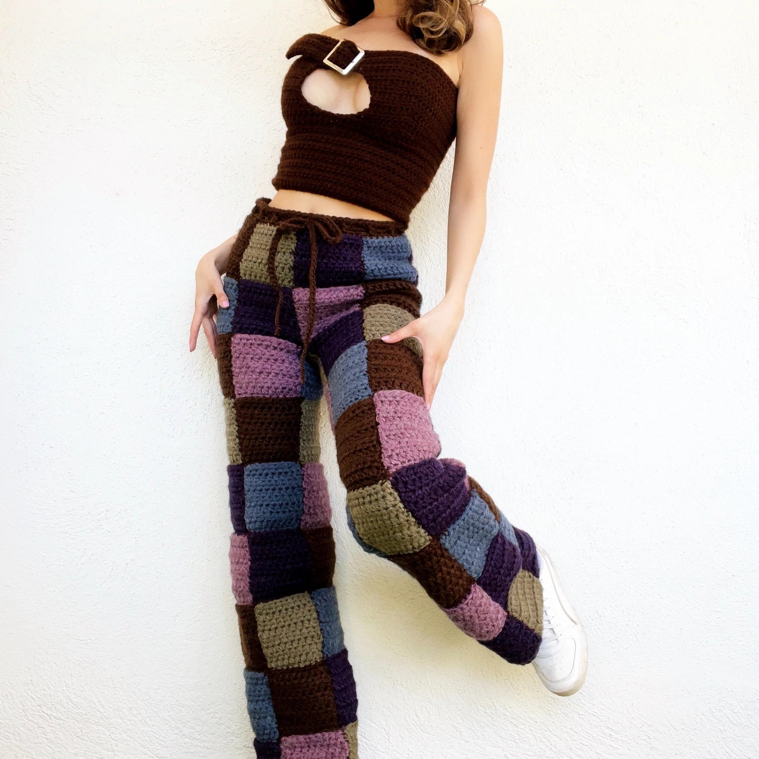 Woodland Patchwork Crochet Pants