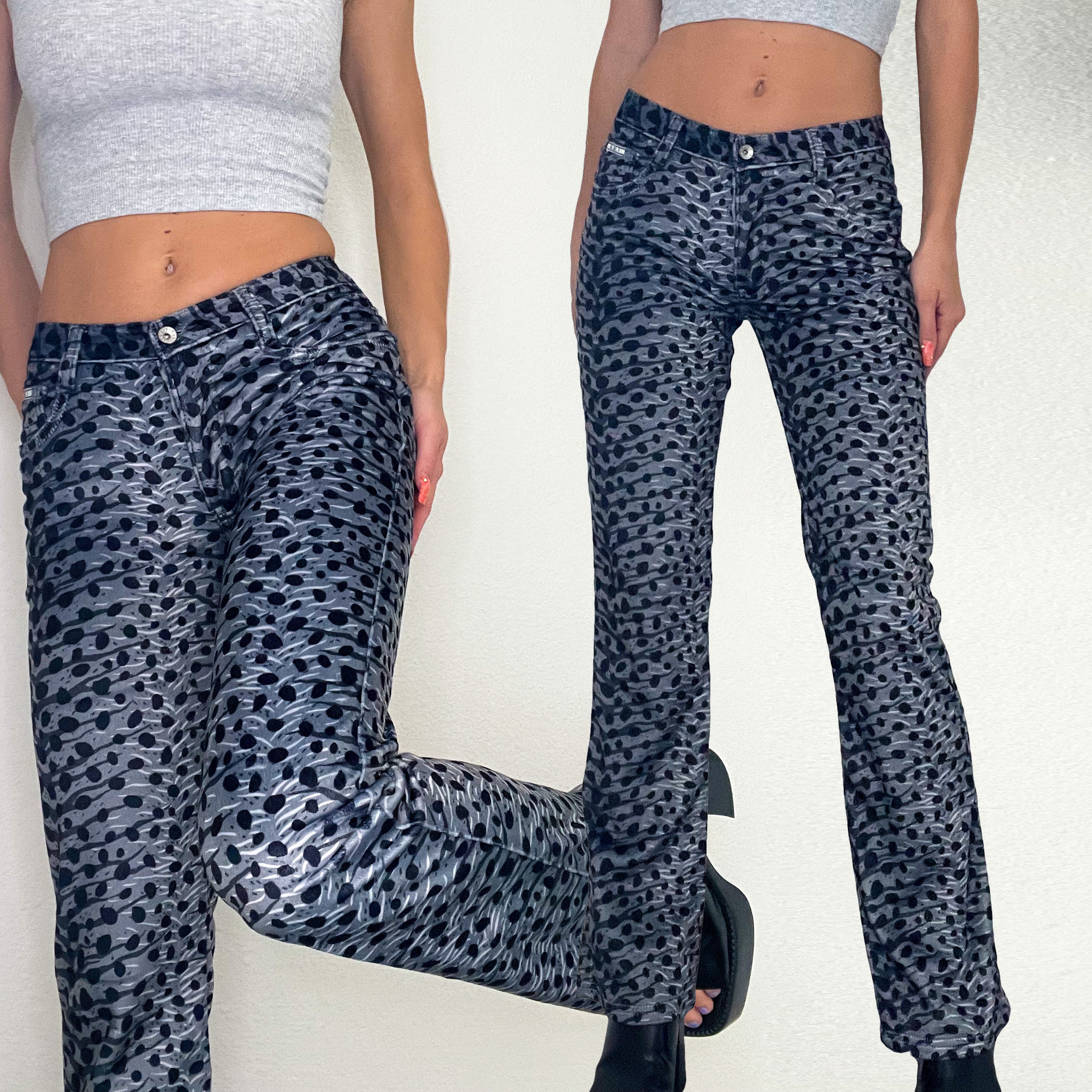 Silver Deadstock Y2K Fuzzy Pants
