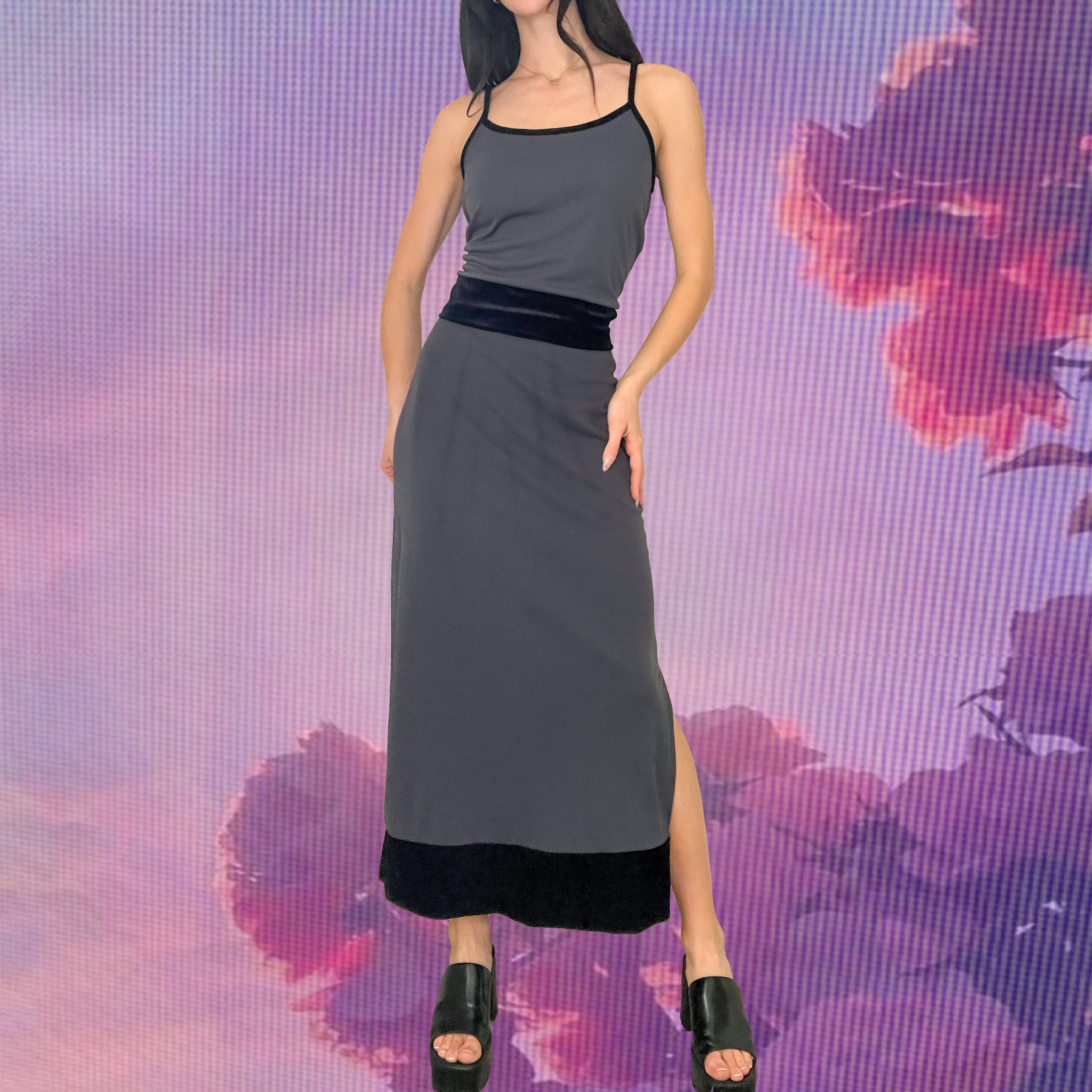 2-Piece Velvet 90s Midi Skirt Set