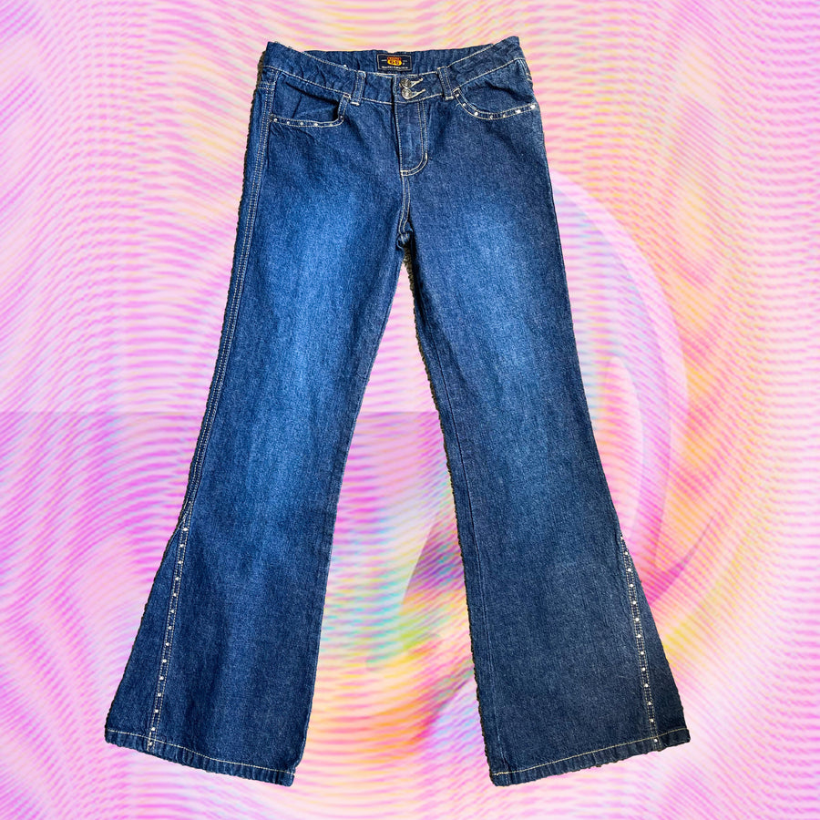 Rhinestone Super Flare Jeans