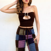 Chocolate Brown Crochet Buckle Top