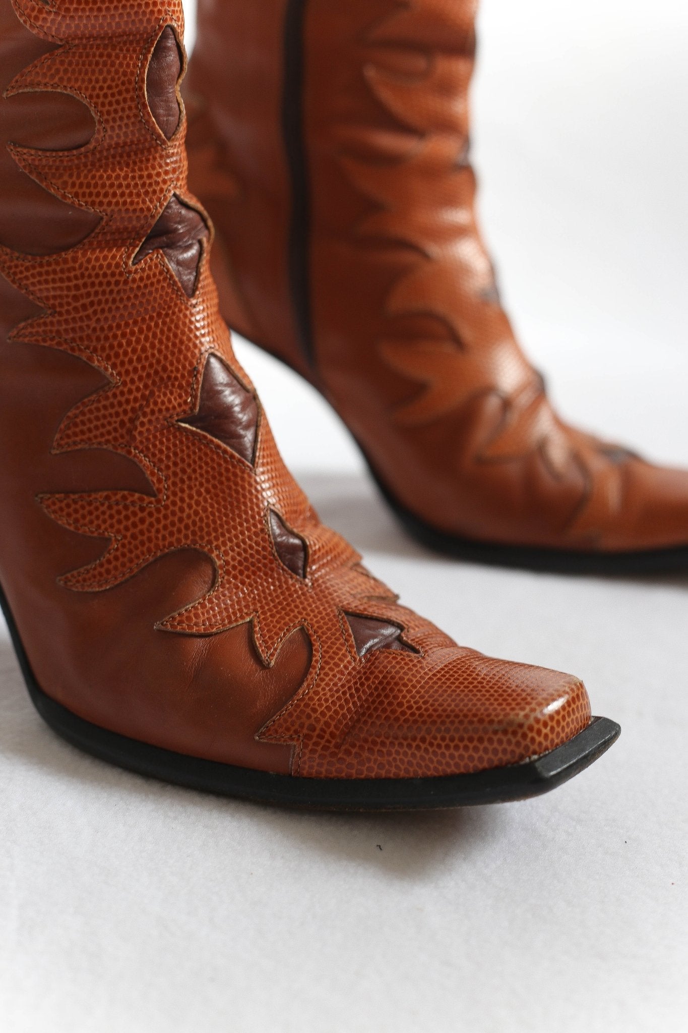 Leather western style midi bootsBoots